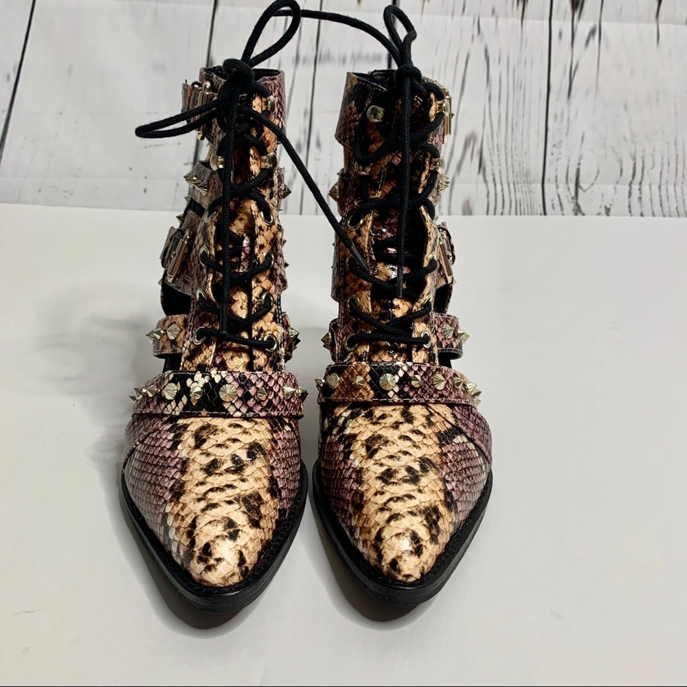 Sam Edelman Elana Studded Python Print Boots 7 New - image 4